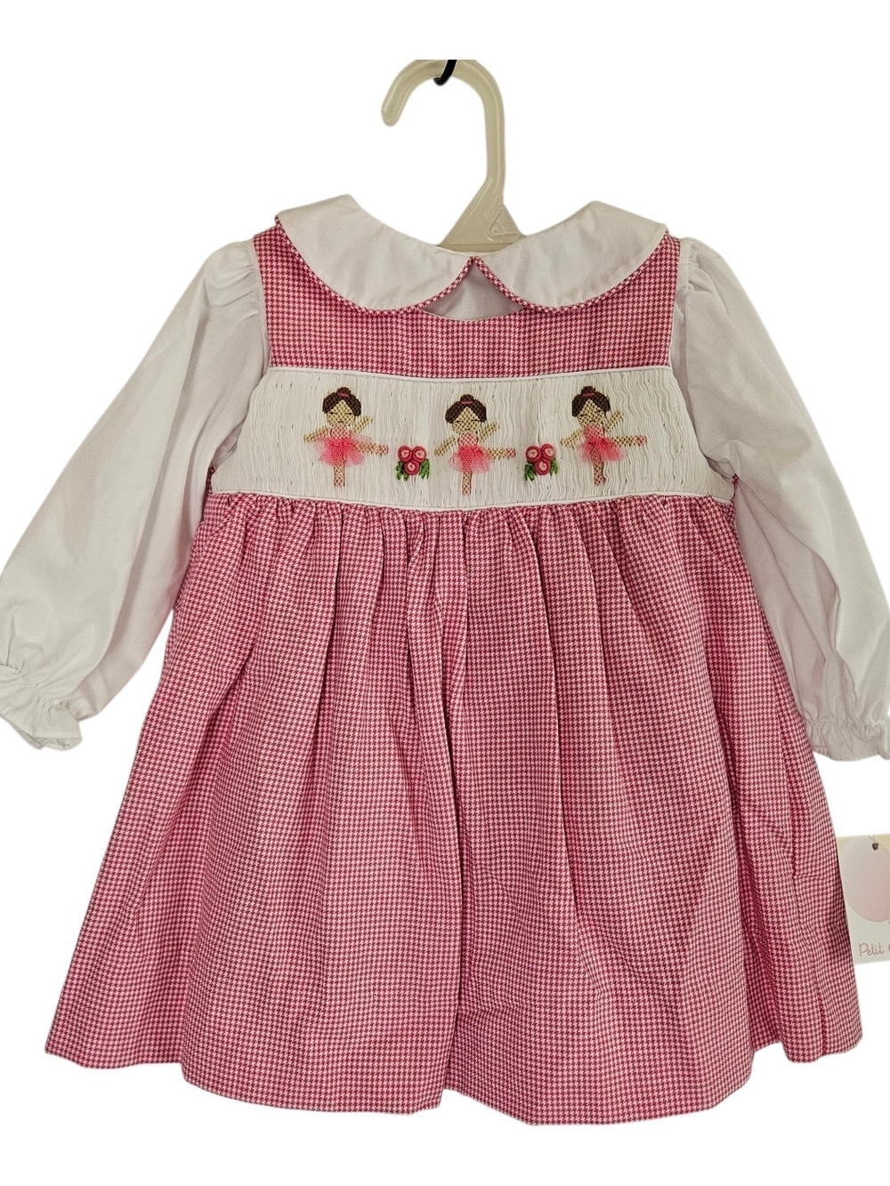 Pink Gingham Smocked Ballerina Dress Petit Ami Infant Girl 6 Months Balletcore
